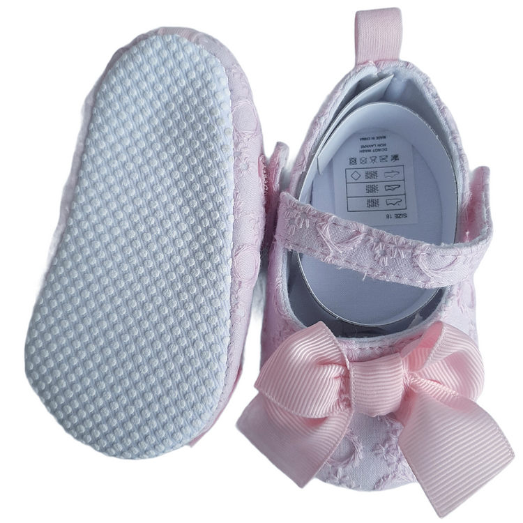 Scarpe baby ballerina Sangallo con fiocco ROSA