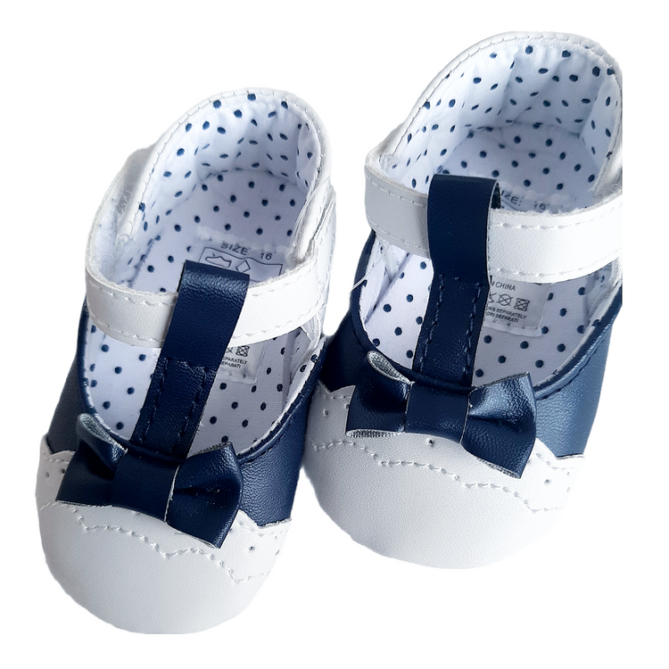 Scarpe baby con passante fiocco BLU
