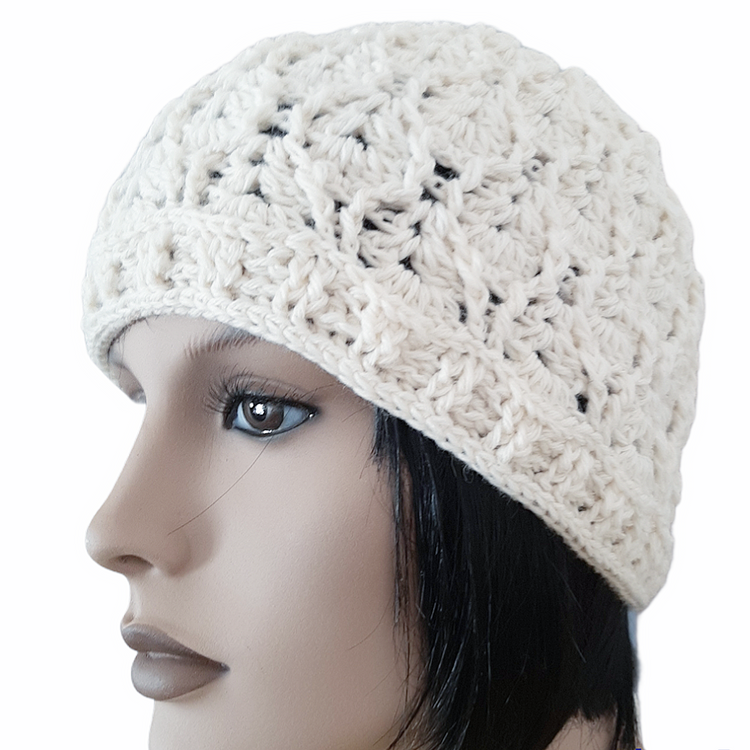 Berretto donna lana INTRECCI artigianale uncinetto