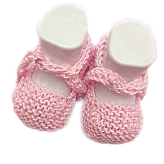 Scarpine cotone neonato neonata realizzate a mano a maglia - vari colori - Fairy Corner