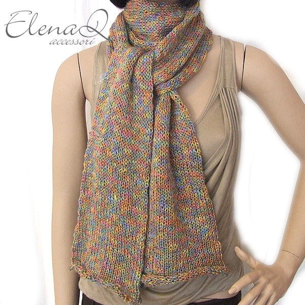 Sciarpa donna a maglia multicolor artigianale - Fairy Corner