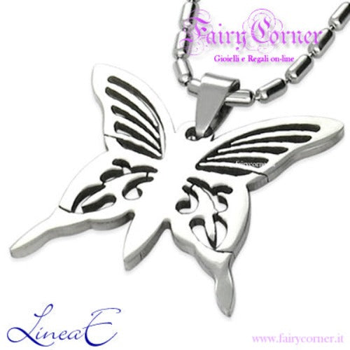Ciondolo acciaio FARFALLA - Fairy Corner