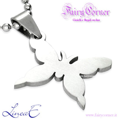 ciondolo acciaio FARFALLA piccola - Fairy Corner