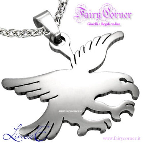 ciondolo acciaio AQUILA uomo donna unisex - Fairy Corner
