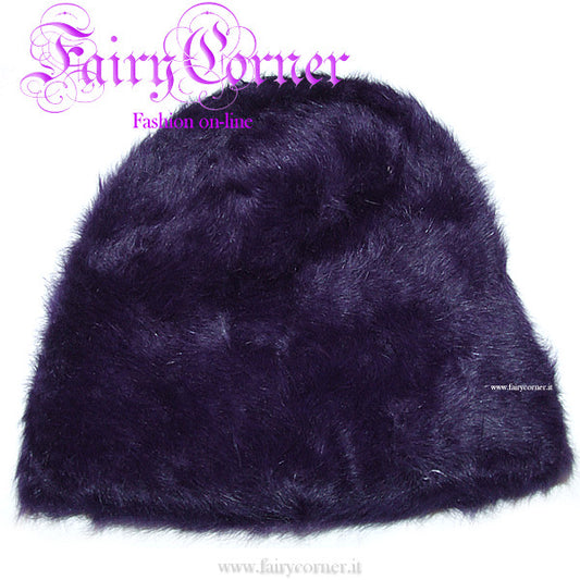 Zuccotto berretto cappello pelo angora VIOLA o LILLA - Fairy Corner
