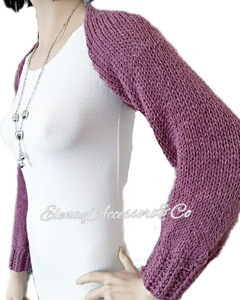 Coprispalle donna misto lana - realizzato a mano a maglia tg S