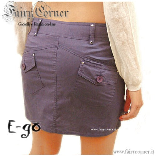 Purple cotton mini skirt size 44