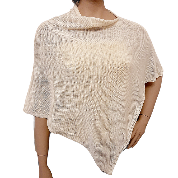 100% cotton women's poncho - handcrafted