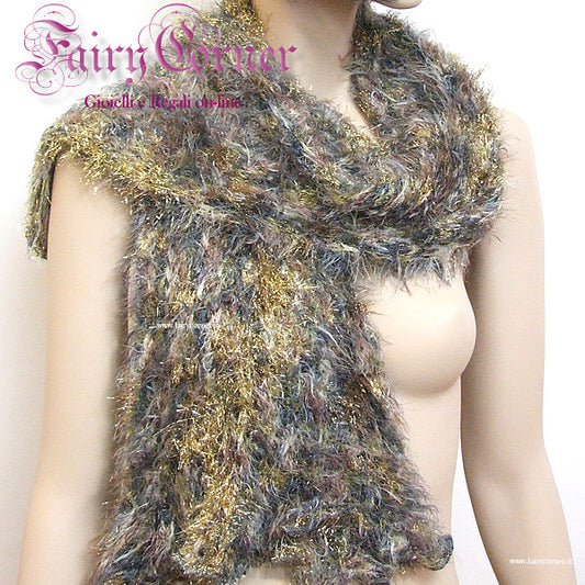 Sciarpa donna misto lana verde oro - Fairy Corner