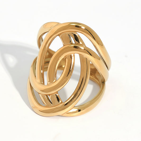 Anello Abbraccio Regolabile in Acciaio - Design Minimal Elegante