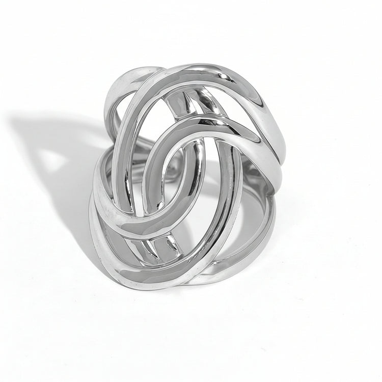 Anello Abbraccio Regolabile in Acciaio - Design Minimal Elegante