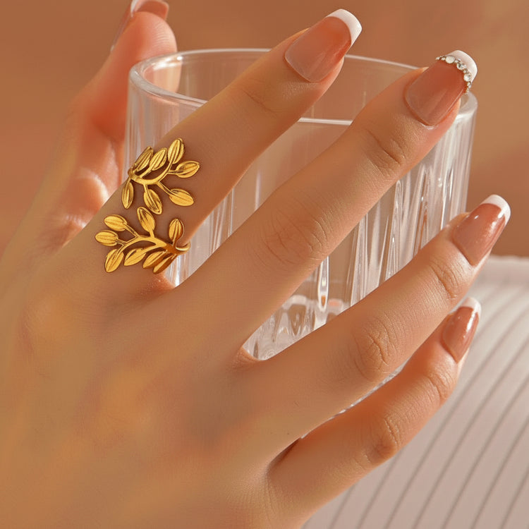 Anello Regolabile a Tralcio in Acciaio - Anallergico