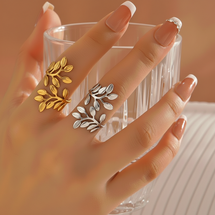 Anello Regolabile a Tralcio in Acciaio - Anallergico