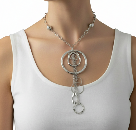 Silver tone Bubble costume jewelry necklace