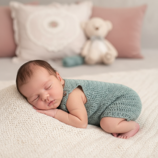 100% cotton newborn romper - handcrafted BASIC crochet