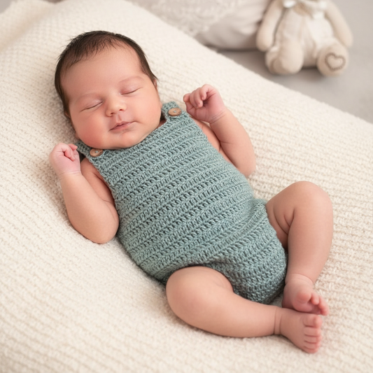 Pagliaccetto neonato cotone 100% - artigianale uncinetto BASIC