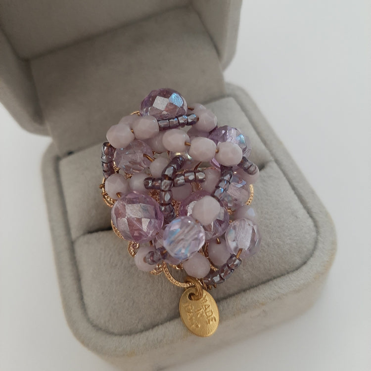 Ivory ROSE gold tone women's ring - adjustable size