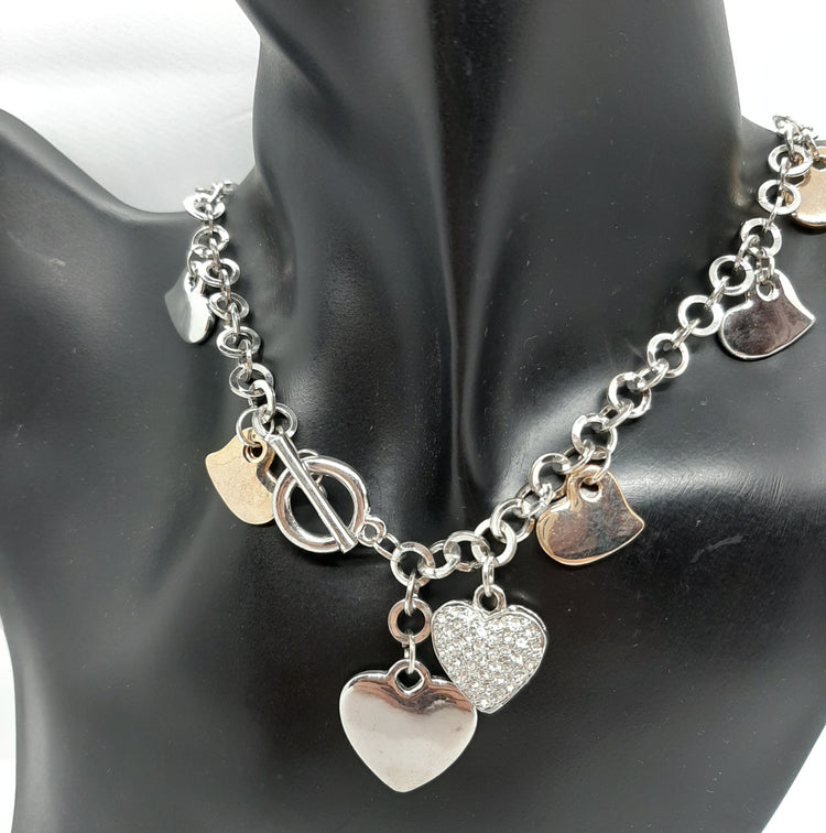 Collana charme CUORI bicolor