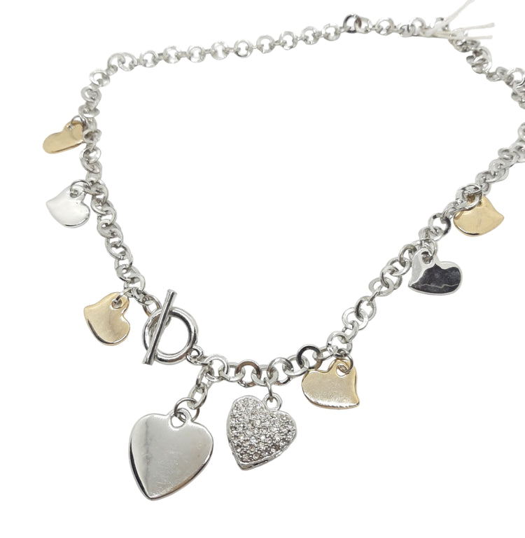 Collana charme CUORI bicolor