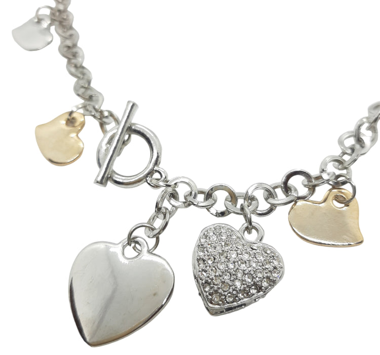 Collana charme CUORI bicolor