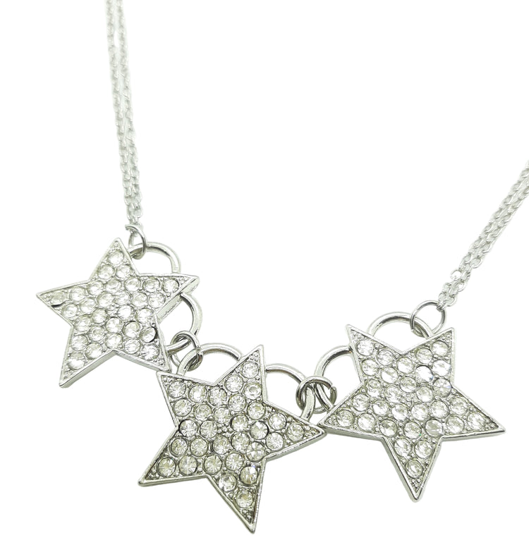 Collana STELLE strass bianchi tono argento