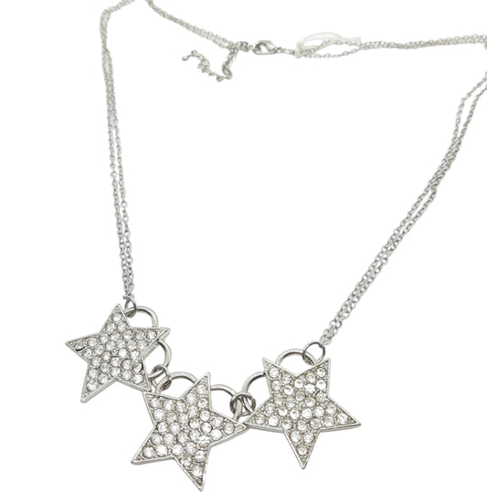 Collana STELLE strass bianchi tono argento