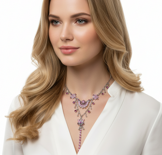 Collana smalto viola FLOWER BLOOM