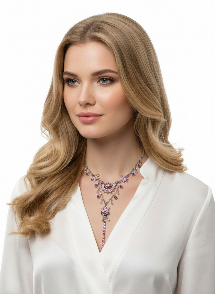 Collana smalto viola FLOWER BLOOM