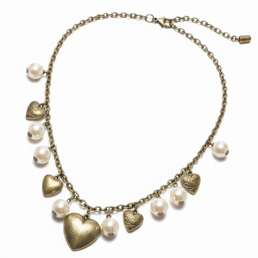 Women's blue butterfly necklace in gold tone metal