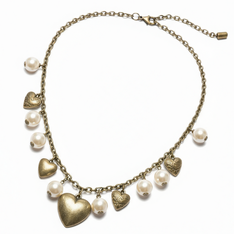 Women's blue butterfly necklace in gold tone metal