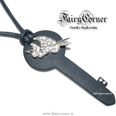 women's choker necklace with shiny rhinestones in gold/silver tone HEART