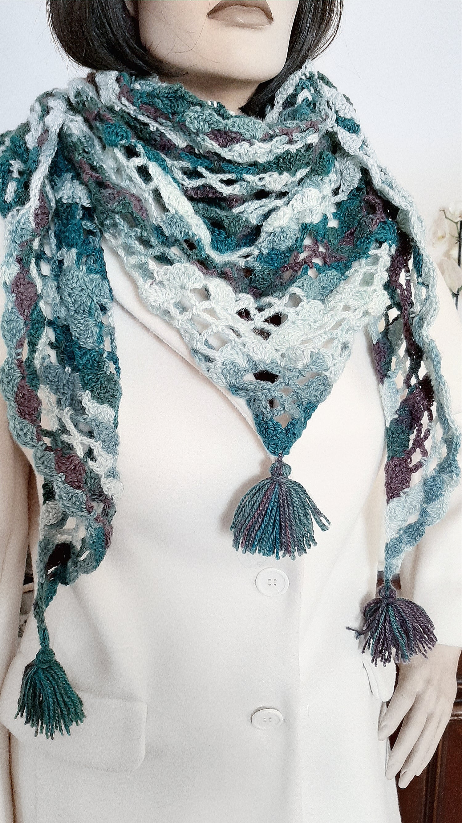 Sciarpa Uncinetto Scialle Triangolare Uncinetto Facile Tutorial