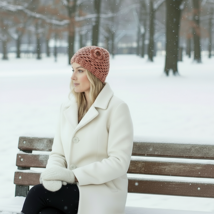 CHERIE handmade crochet women's wool cap MATTONE