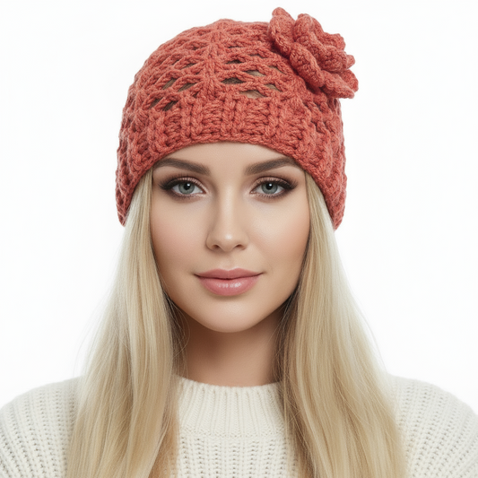 CHERIE handmade crochet women's wool cap MATTONE