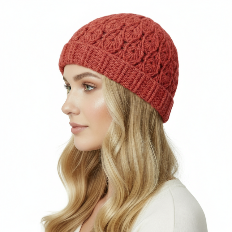 INTRECCI women's wool cap mod. B artisanal crochet