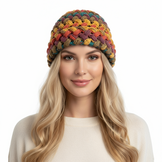 SISSI crochet women's hat - Party color