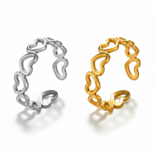 Anelli cuori argento e oro