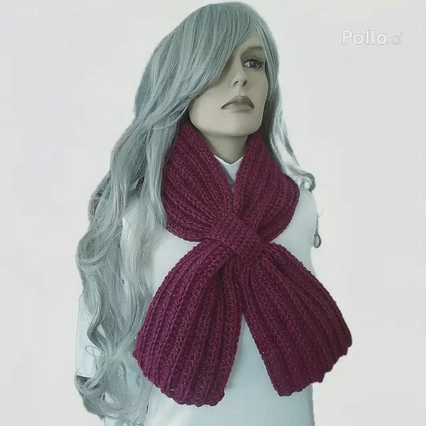 Women's handmade crochet tie scarf PINK