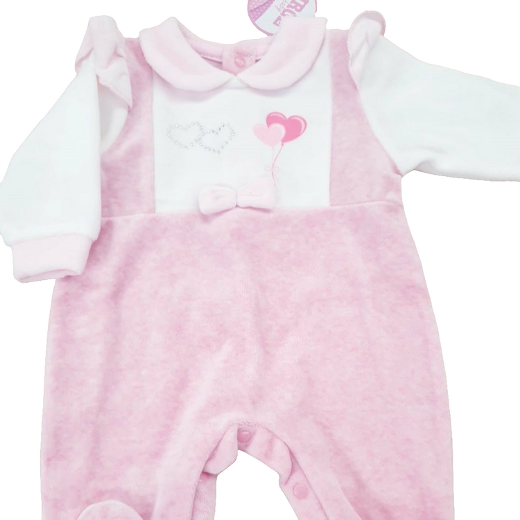 Newborn chenille onesie with rhinestone HEARTS - various sizes