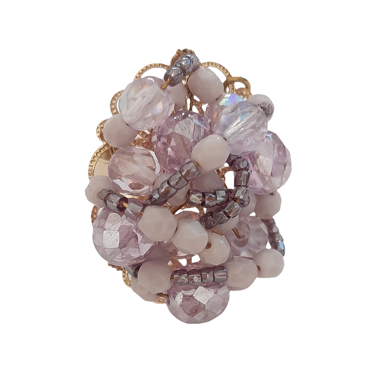 Ivory ROSE gold tone women's ring - adjustable size