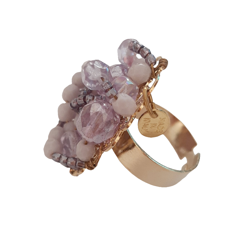 Ivory ROSE gold tone women's ring - adjustable size