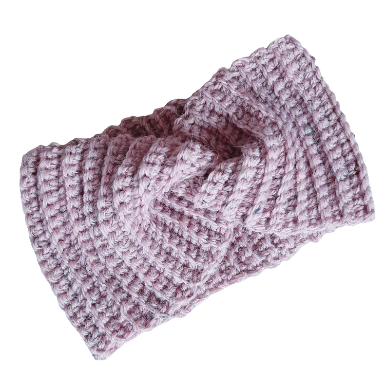 Women's ear warmer wool headband - pink