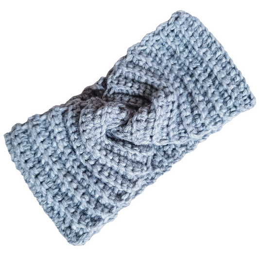 Women's ear warmer wool headband - grey