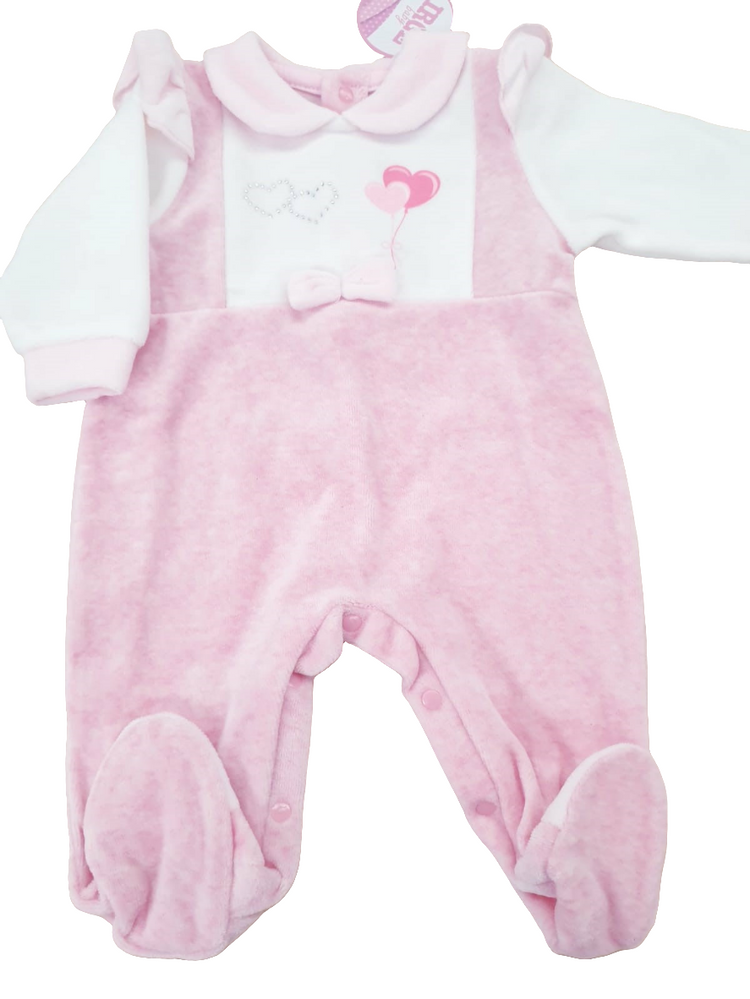 Newborn chenille onesie with rhinestone HEARTS - various sizes