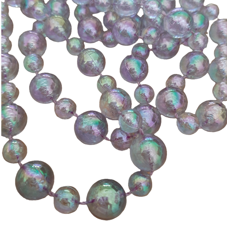 Long Pearlescent Clear Pearl Necklace PURPLE