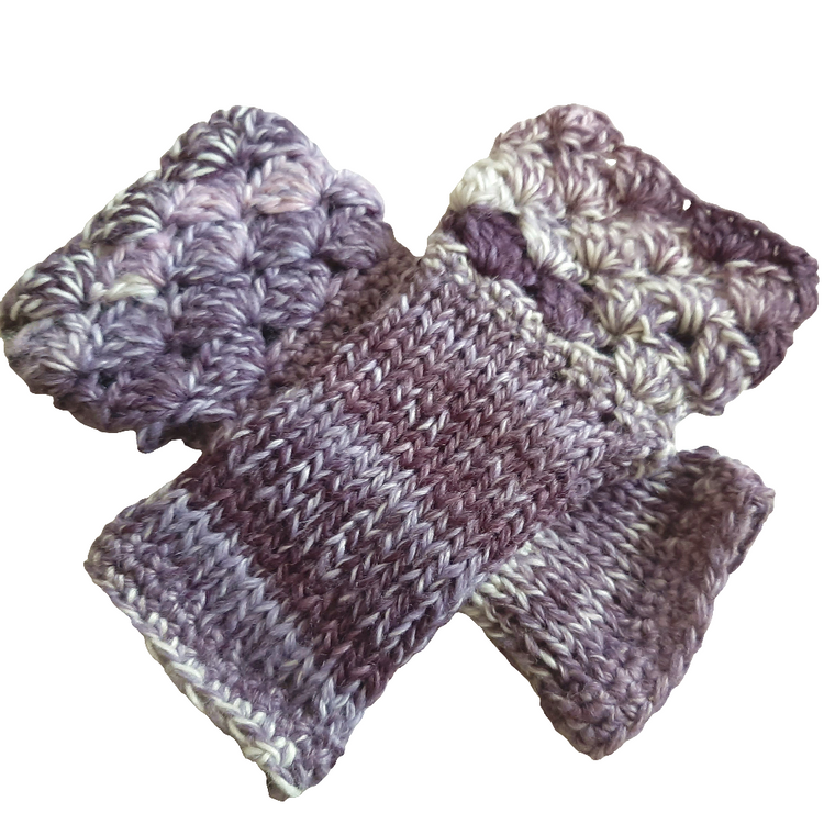 Handmade Fingerless Gloves Fans - Gradient Purple