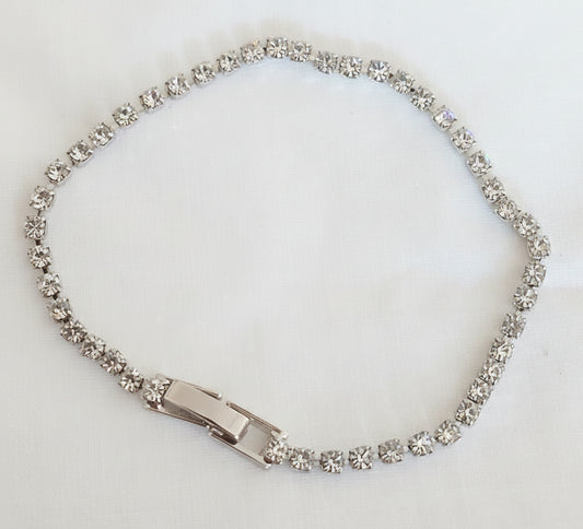 Bracciale Tennis Strass tono Argento