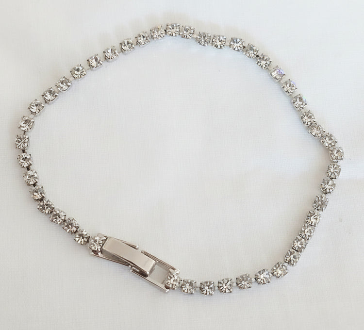 Bracciale Tennis Strass tono Argento