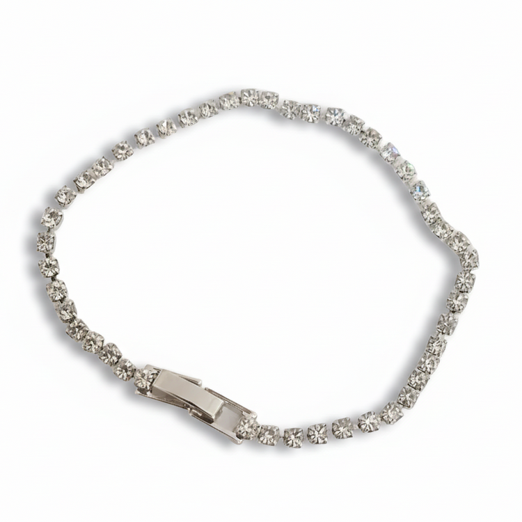 Bracciale Tennis Strass tono Argento