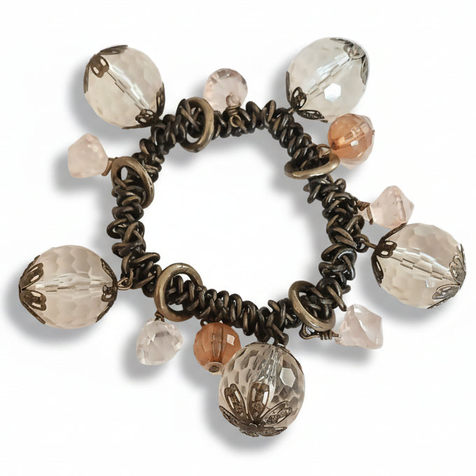 Bracciale Charms con Cristalli Ambrati Elegante